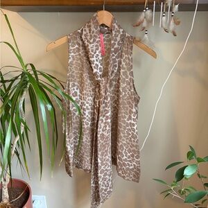 eight sixty leopard print top semi-sheer